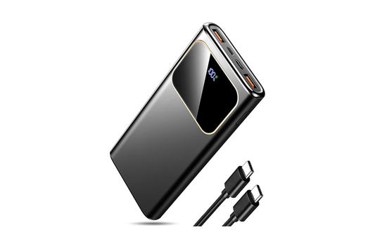 Batería externa de 10.000 mAh con indicador de carga y cable USB-C